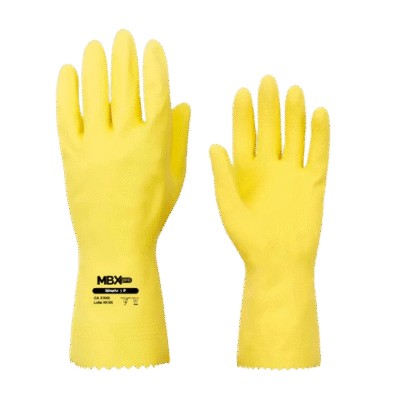 LUVA LATEX AMARELA C/FORRO M MBXPRO