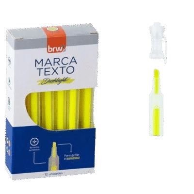 MARCA TEXTO DASHLIGHT C/12 AMARELO BRW