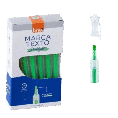 MARCA TEXTO DASHLIGHT C/12 VERDE BRW