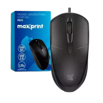 MOUSE OTICO USB PRETO 1200DPI MAXPRINT