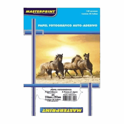 PAPEL FOTO A4 130G ADESIVO C/20 MASTERPRINT