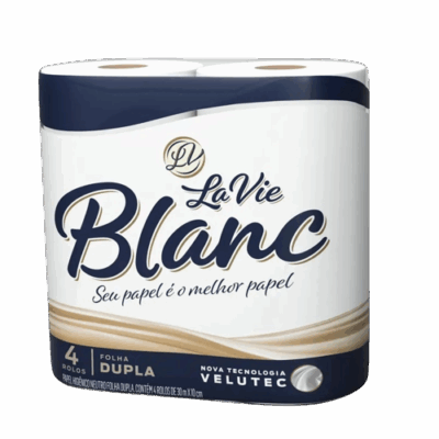 PAPEL HIGIENICO FOLHA DUPLA 4X30M LA VIE BLANC
