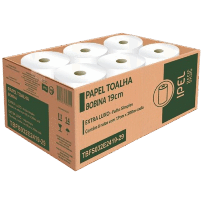 PAPEL TOALHA ROLO 19X200M C/6 IPEL BASIC