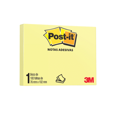 BLOCO POST-IT AMARELO 76X102 100 FLS 3M