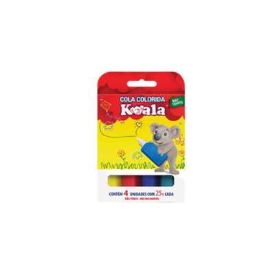 COLA COLORIDA 25G C/ 4 CORES KOALA