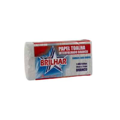 PAPEL TOALHA BRILHAR BRANCO C/1000FLS