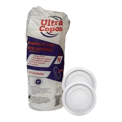 TAMPA P/ COPO 180ML C/50UN ULTRA