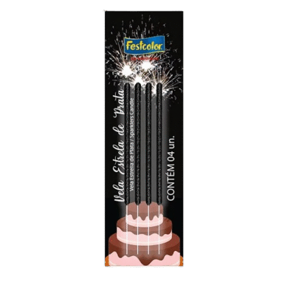 VELA ESTRELA PALITO C/4 FESTCOLOR
