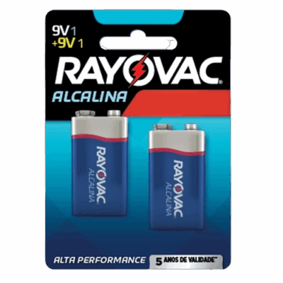 BATERIA ALCALINA AZUL 9V C/2UND RAYOVAC