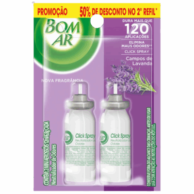 BOM AR 12ML AIR WICK LAVANDA C/ 2 REFIL