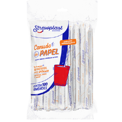 CANUDO PAPEL BRANCO SACHE 6MM C/100 STRAWPLAST