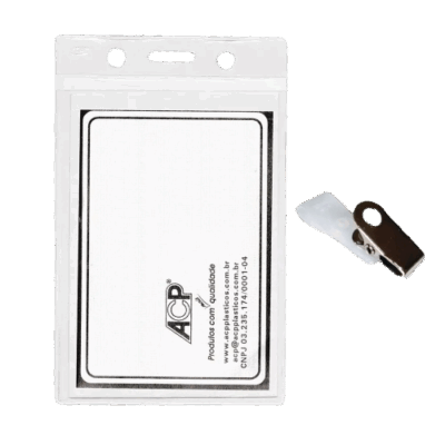 CRACHA VERTICAL C/CLIPS PACOTE C/50 UN ACP