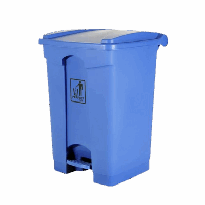 LIXEIRA C/ PEDAL 50L AZUL PERFECT
