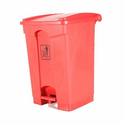 LIXEIRA C/ PEDAL 50L VERMELHA PERFECT