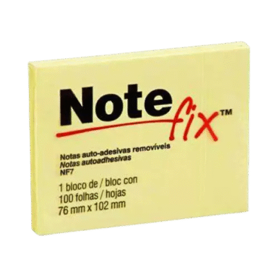 BLOCO NOTEFIX AMARELO 76X102 100 FLS 3M