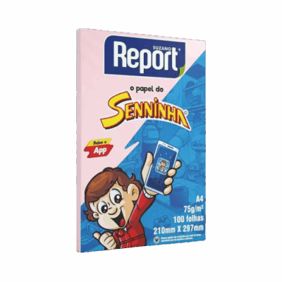 PAPEL REPORT SENINHA A4 100 FLS ROSA *