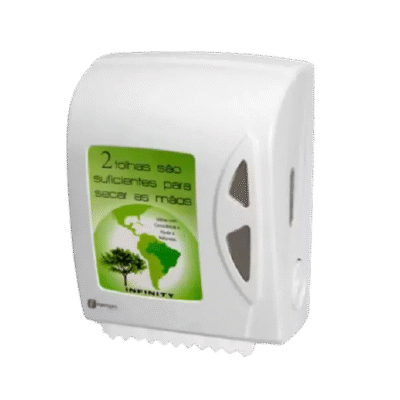 DISPENSER PAPEL TOALHA AUTOCORTE BRANCO FORTCOM