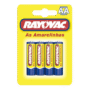 PILHA PEQUENA AMARELA AA C/4UN RAYOVAC