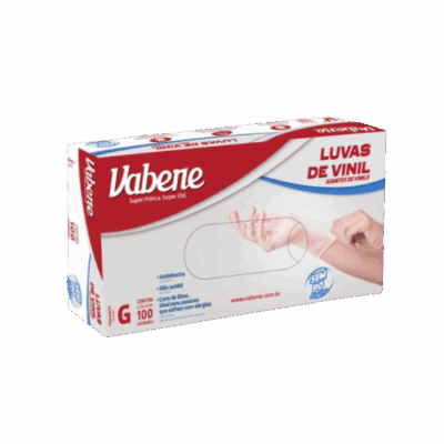 LUVA VINIL S/PÓ G C/100 VABENE