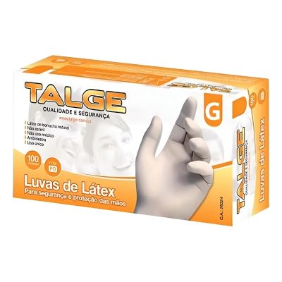 LUVA LATEX C/PO G C/100 PROCEDIMENTO TALGE